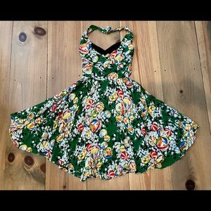 Beach ball halter dress with 1/2 circle skirt